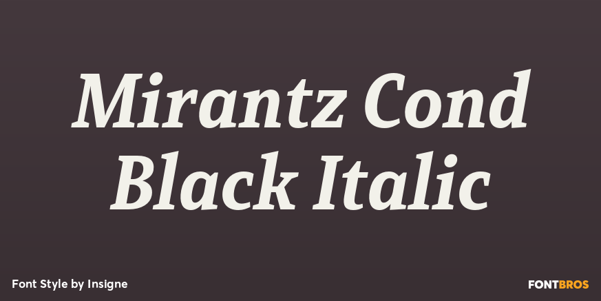 Mirantz Cond Black Italic Font Poster #1