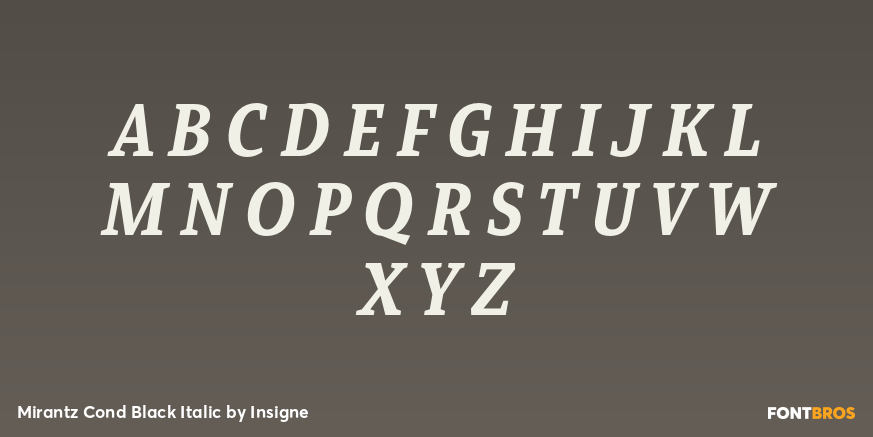 Mirantz Cond Black Italic Font Poster #2