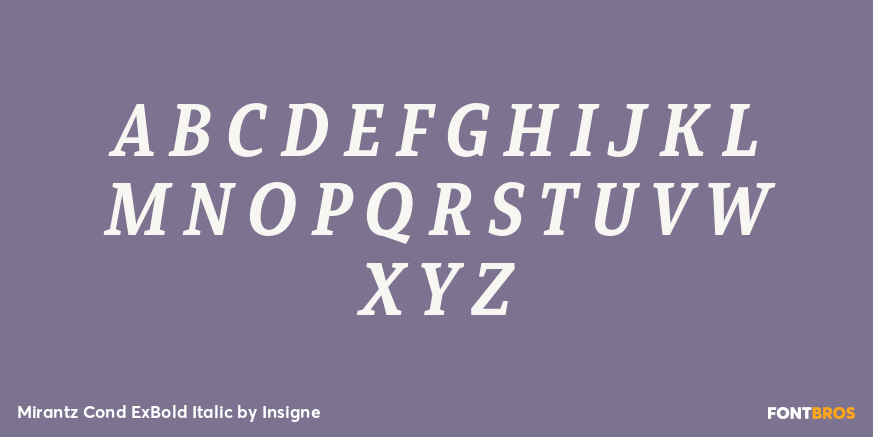 Mirantz Cond ExBold Italic Font Poster #2