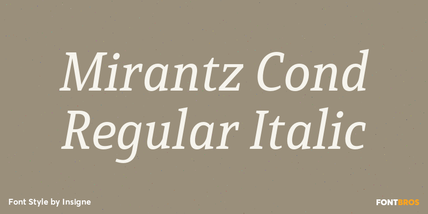 Mirantz Cond Regular Italic Font Poster #1