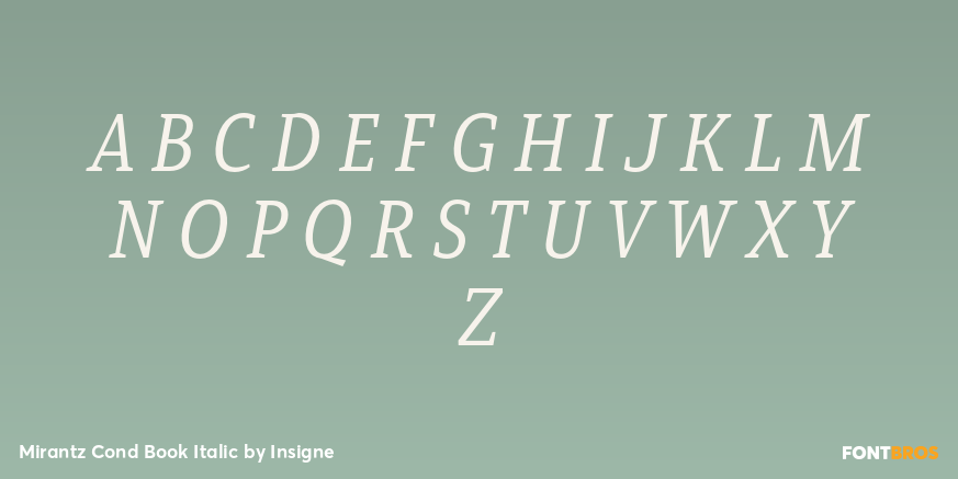 Mirantz Cond Book Italic Font Poster #2