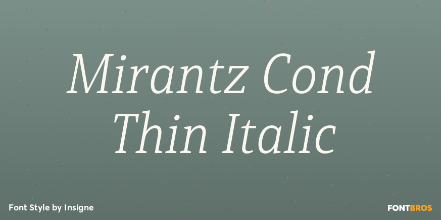 Mirantz Cond Thin Italic Font Poster #1