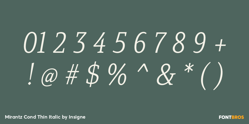 Mirantz Cond Thin Italic Font Poster #4