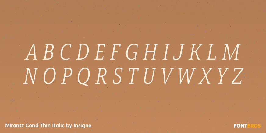 Mirantz Cond Thin Italic Font Poster #2