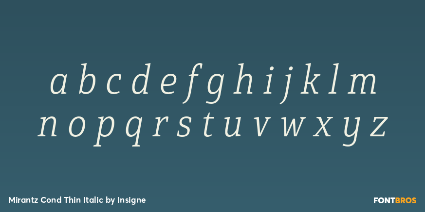 Mirantz Cond Thin Italic Font Poster #3