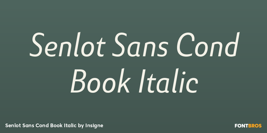 Senlot Sans Cond Book Italic Font Poster #1