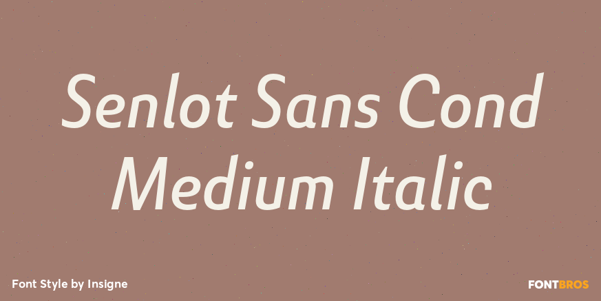 Senlot Sans Cond Medium Italic Font Poster #1