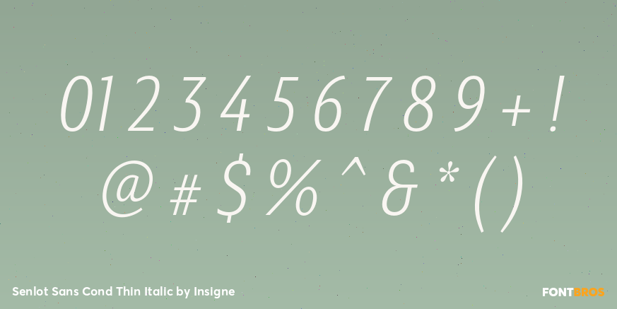 Senlot Sans Cond Thin Italic Font Poster #1