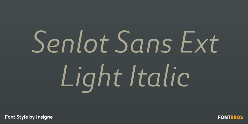 Senlot Sans Ext Light Italic Font Poster #1