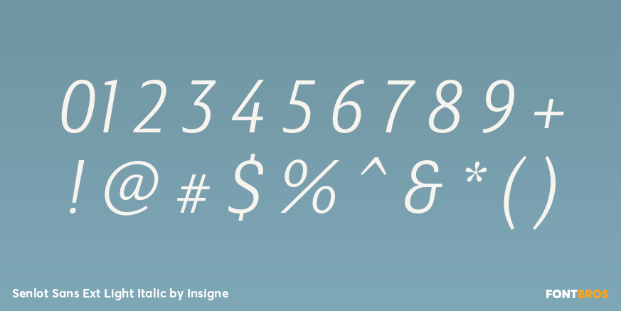 Senlot Sans Ext Light Italic Font Poster #1