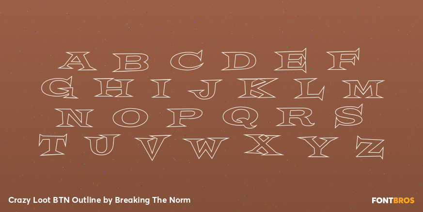Crazy Loot BTN Outline Font Poster #2