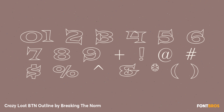 Crazy Loot BTN Outline Font Poster #4