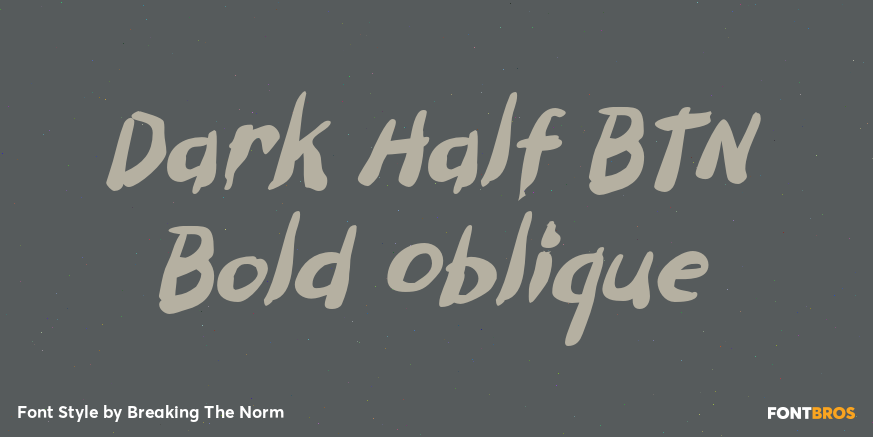 Dark Half BTN Bold Oblique Font Poster #1