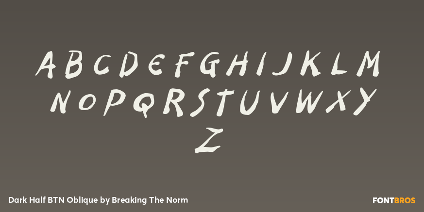 Dark Half BTN Oblique Font Poster #2