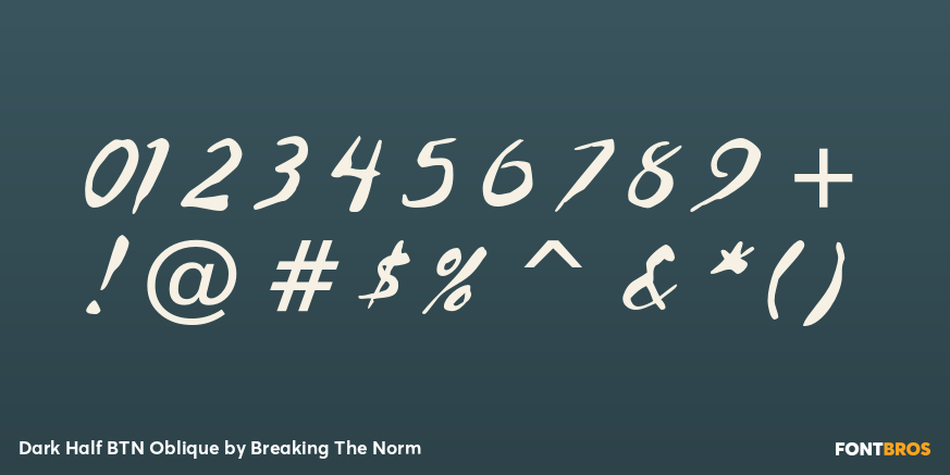Dark Half BTN Oblique Font Poster #4