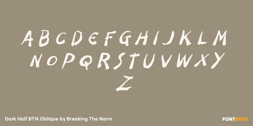Dark Half BTN Oblique Font Poster #1