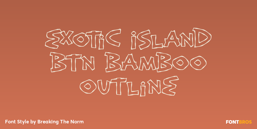 Exotic Island BTN Bamboo Outline Poster