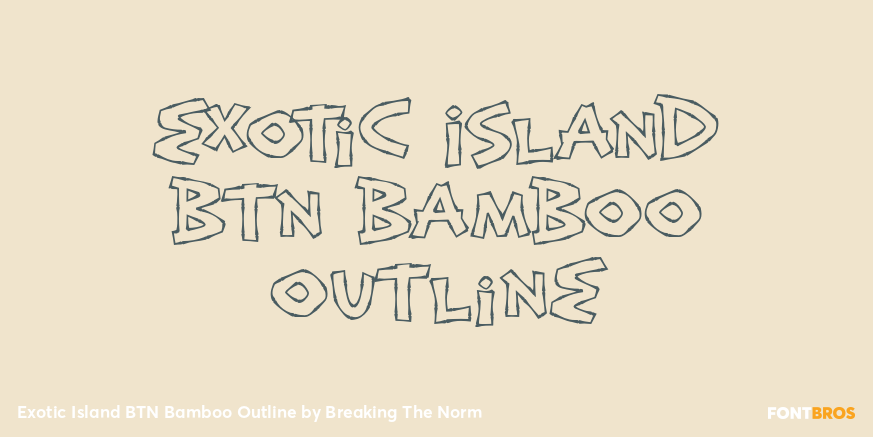 Exotic Island BTN Bamboo Outline Poster