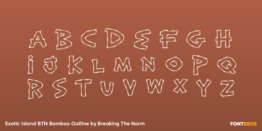 Exotic Island BTN Bamboo Outline Font Poster #2