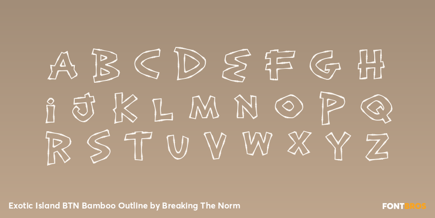 Exotic Island BTN Bamboo Outline Font Poster #3