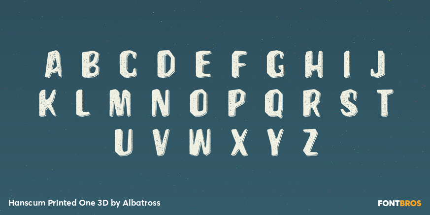 Hanscum Printed One 3D Font Poster #2