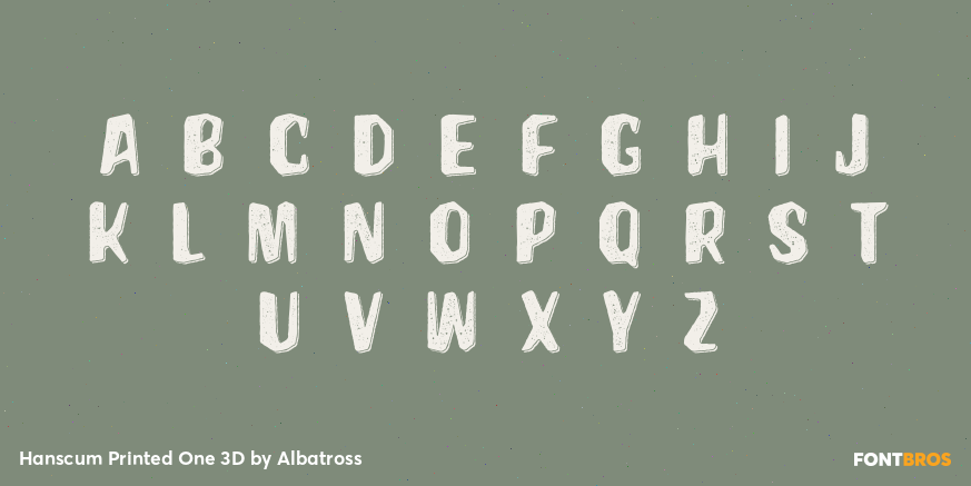 Hanscum Printed One 3D Font Poster #3