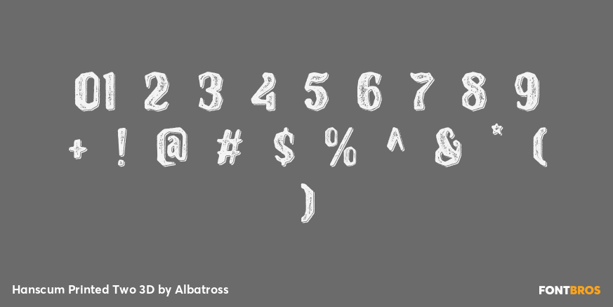 Hanscum Printed Two 3D Font Poster #1