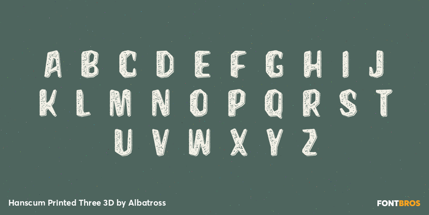 Hanscum Printed Three 3D Font Poster #3