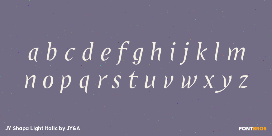 JY Shapa Light Italic Font Poster #3