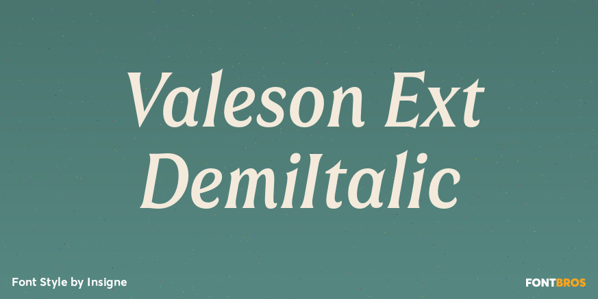 Valeson Ext DemiItalic Poster