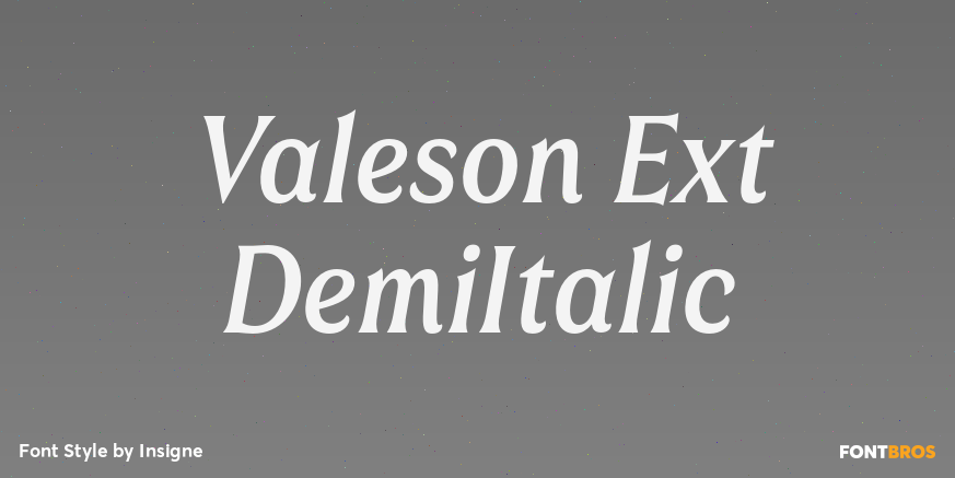Valeson Ext DemiItalic Poster