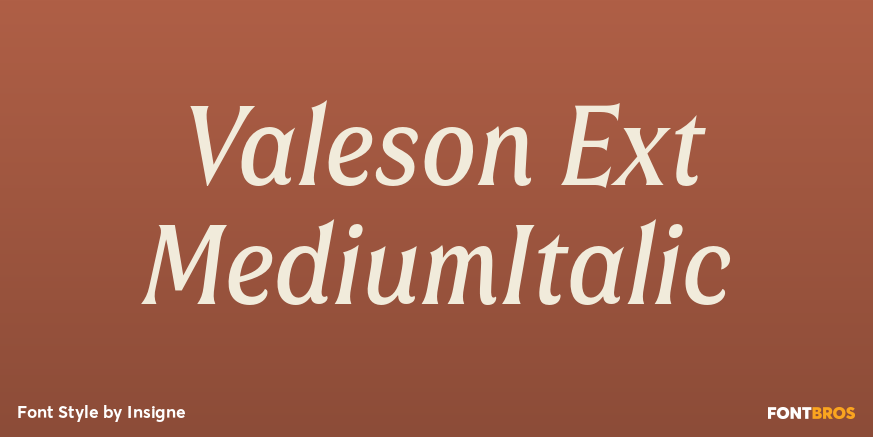 Valeson Ext MediumItalic Font Poster #1