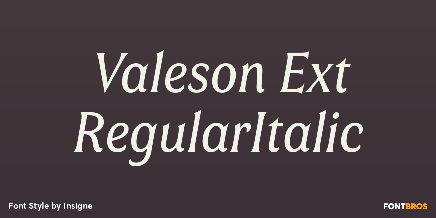Valeson Ext RegularItalic Poster