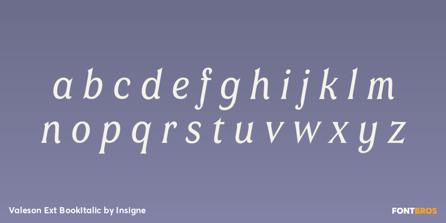 Valeson Ext BookItalic Font Poster #1