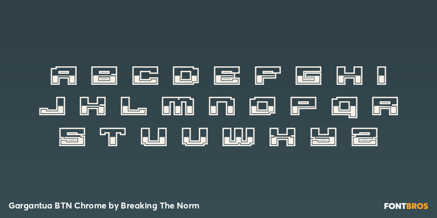 Gargantua BTN Chrome Font Poster #3