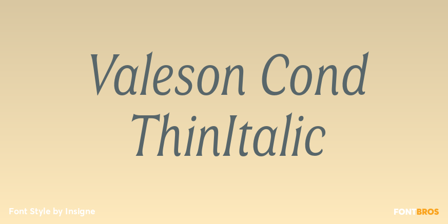 Valeson Cond ThinItalic Font Poster #1