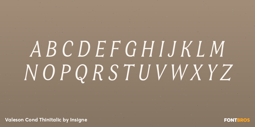 Valeson Cond ThinItalic Font Poster #2