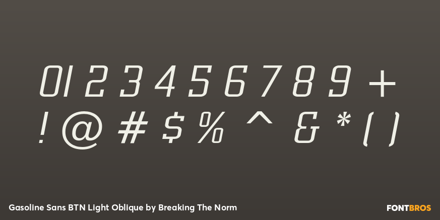 Gasoline Sans BTN Light Oblique Font Poster #1