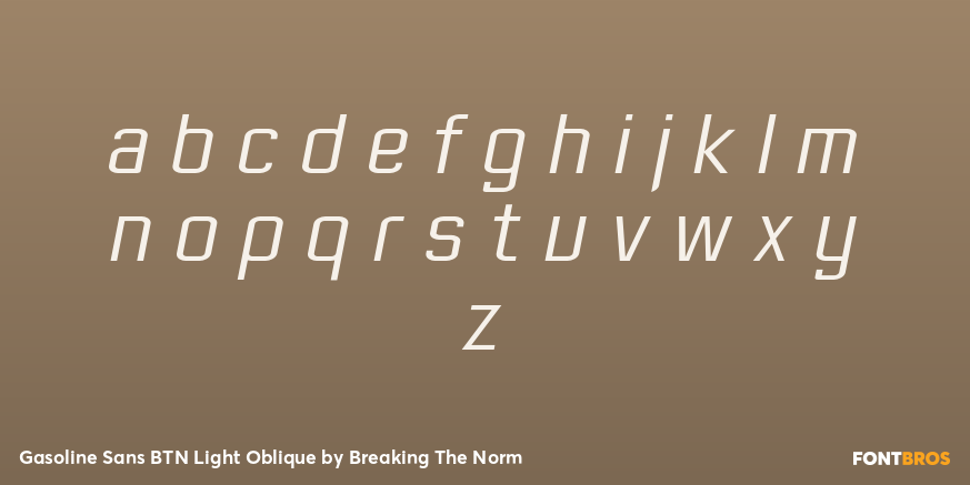 Gasoline Sans BTN Light Oblique Font Poster #1