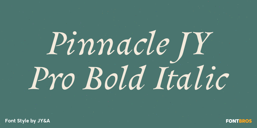 Pinnacle JY Pro Bold Italic Poster