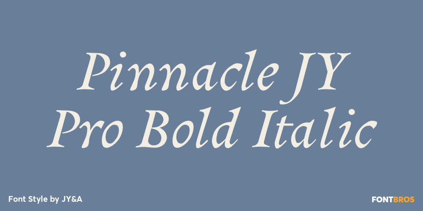 Pinnacle JY Pro Bold Italic Poster