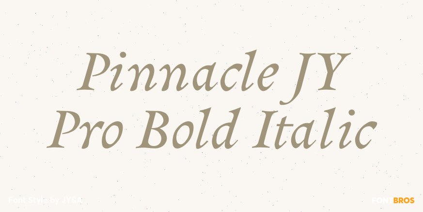 Pinnacle JY Pro Bold Italic Poster