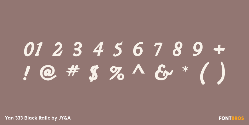 Yan 333 Black Italic Font Poster #1