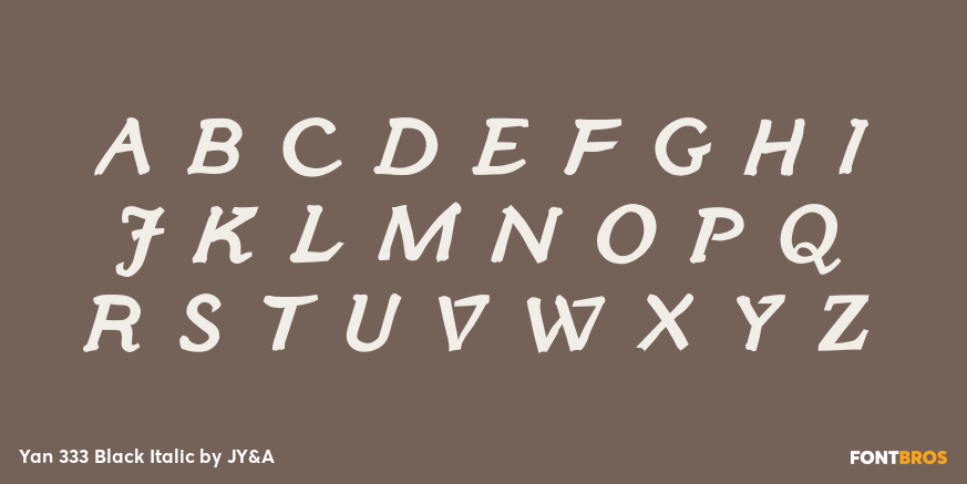 Yan 333 Black Italic Font Poster #2