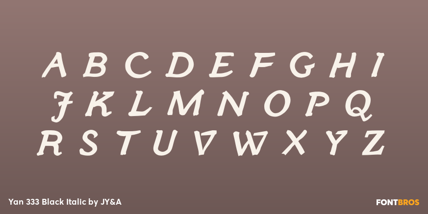 Yan 333 Black Italic Font Poster #1