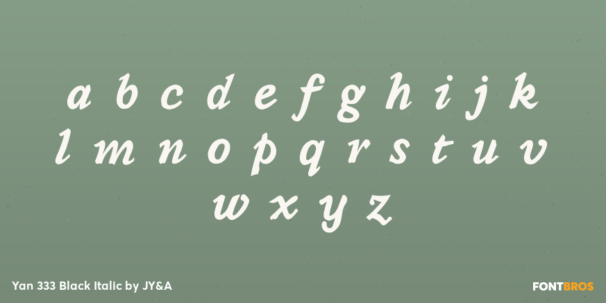 Yan 333 Black Italic Font Poster #1