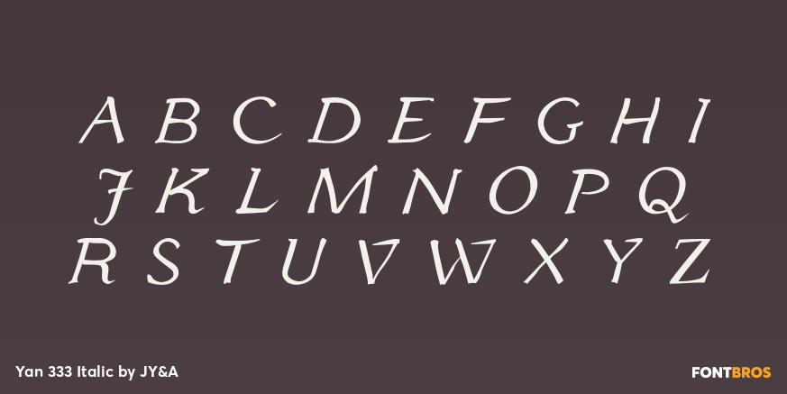 Yan 333 Italic Font Poster #1