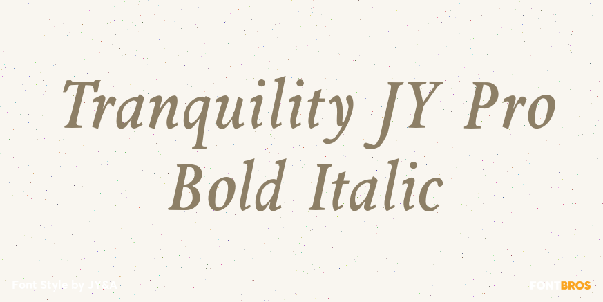 Tranquility JY Pro Bold Italic Poster