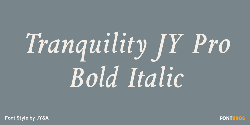 Tranquility JY Pro Bold Italic Poster