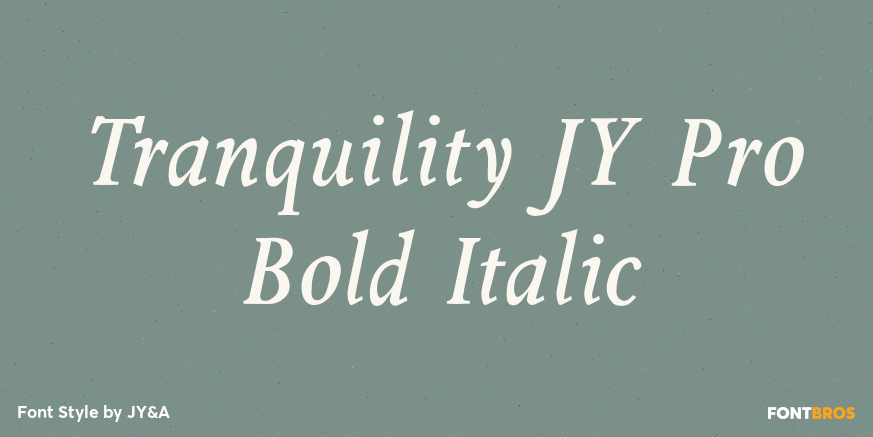 Tranquility JY Pro Bold Italic Poster